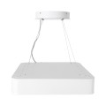GLOBOSTAR® KAMALA  Μοντέρνο Κρεμαστό Φωτιστικό Οροφής LED 67W 7370lm 120° AC 220-240V IP20 Ρυθμιζόμενο Λευκό CCT με Χειριστήριο από 2700K έως 6000K Dimmable - Lumileds SMD Chip - Λευκό Ματ - Μ40 x Π40 x Υ8cm