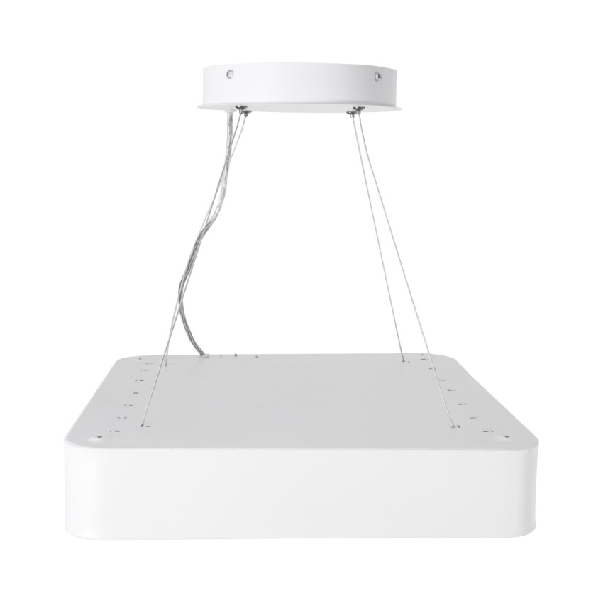 GLOBOSTAR® KAMALA  Μοντέρνο Κρεμαστό Φωτιστικό Οροφής LED 67W 7370lm 120° AC 220-240V IP20 Ρυθμιζόμενο Λευκό CCT με Χειριστήριο από 2700K έως 6000K Dimmable - Lumileds SMD Chip - Λευκό Ματ - Μ40 x Π40 x Υ8cm