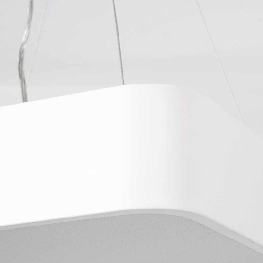 GLOBOSTAR® KAMALA  Μοντέρνο Κρεμαστό Φωτιστικό Οροφής LED 67W 7370lm 120° AC 220-240V IP20 Ρυθμιζόμενο Λευκό CCT με Χειριστήριο από 2700K έως 6000K Dimmable - Lumileds SMD Chip - Λευκό Ματ - Μ40 x Π40 x Υ8cm