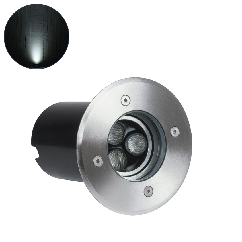 UNDERWATER-LUNTA  Υποβρύχιο Χωνευτό Κινούμενο Φωτιστικό Σποτ Ειδικό για Σιντριβάνια LED 12W 1200lm 60° DC 24V Αδιάβροχο IP68 Φ12 x Υ13cm Ψυχρό Λευκό 6000K - Ανοξείδωτο Ατσάλι