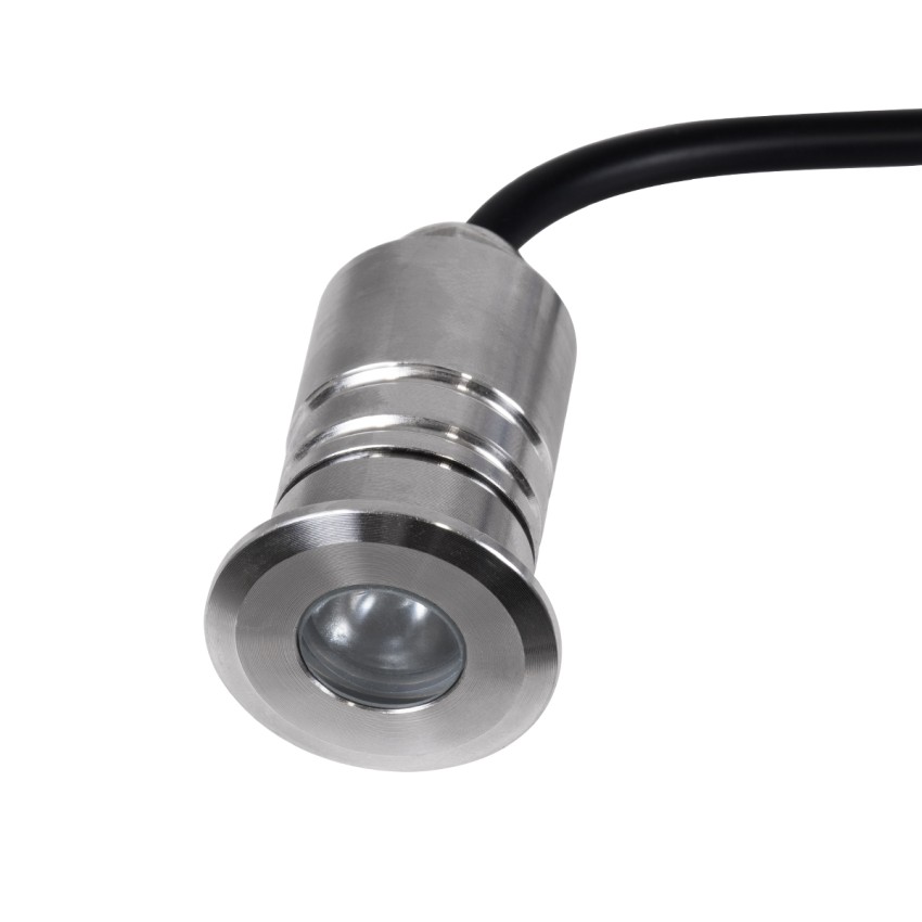 UNDERWATER-DANI  Υποβρύχιο Χωνευτό Φωτιστικό Σποτ Ειδικό για Σιντριβάνια LED 1W 100lm 5° DC 24V Αδιάβροχο IP68 Φ3 x Υ5cm Ψυχρό Λευκό 6000K - Ανοξείδωτο Ατσάλι