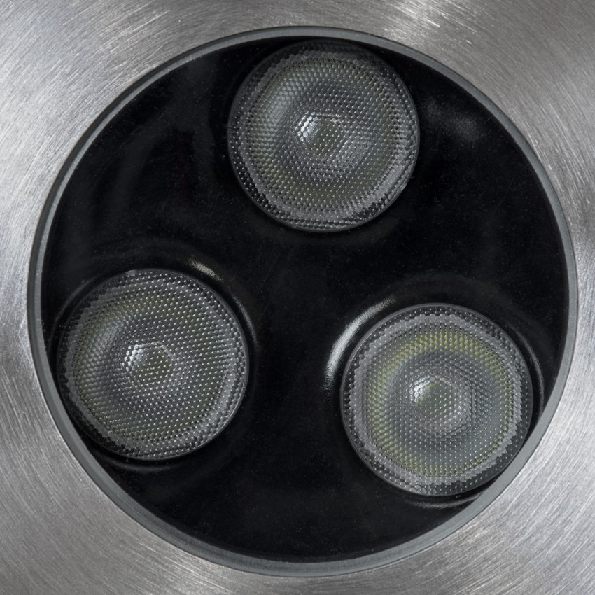 UNDERWATER-HUNI  Υποβρύχιο Χωνευτό Φωτιστικό Σποτ Ειδικό για Σιντριβάνια LED 3W 255lm 30° DC 24V Αδιάβροχο IP68 Φ10 x Υ7.5cm RGBW DMX512 - Ανοξείδωτο Ατσάλι