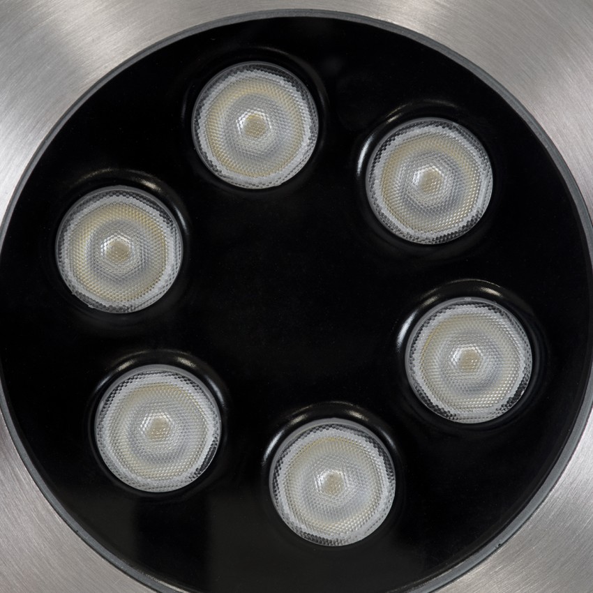 UNDERWATER-YUNI  Υποβρύχιο Χωνευτό Φωτιστικό Σποτ Ειδικό για Σιντριβάνια LED 6W 510lm 30° DC 24V Αδιάβροχο IP68 Φ15 x Υ10cm RGBW DMX512 - Ανοξείδωτο Ατσάλι