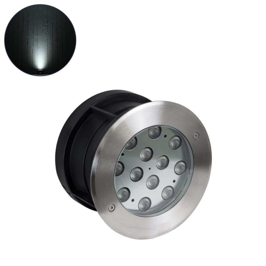 UNDERWATER-TUNI  Υποβρύχιο Χωνευτό Φωτιστικό Σποτ Ειδικό για Σιντριβάνια LED 12W 1200lm 30° DC 24V Αδιάβροχο IP68 Φ18 x Υ11cm Ψυχρό Λευκό 6000K - Ανοξείδωτο Ατσάλι