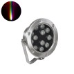 GLOBOSTAR® UNDERWATER-JERRY  Υποβρύχιο Επιφανειακό Σποτ για Σιντριβάνια/Πισίνες LED 12W 1020lm 30° DC 24V Αδιάβροχο IP68 RGBW DMX512 Dimmable - Ανοξείδωτο Ατσάλι 304 - Μ14.5 x Π7 x Υ19cm