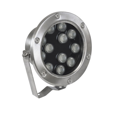 GLOBOSTAR® UNDERWATER-JERRY  Υποβρύχιο Επιφανειακό Σποτ για Σιντριβάνια/Πισίνες LED 12W 1020lm 30° DC 24V Αδιάβροχο IP68 RGBW DMX512 Dimmable - Ανοξείδωτο Ατσάλι 304 - Μ14.5 x Π7 x Υ19cm