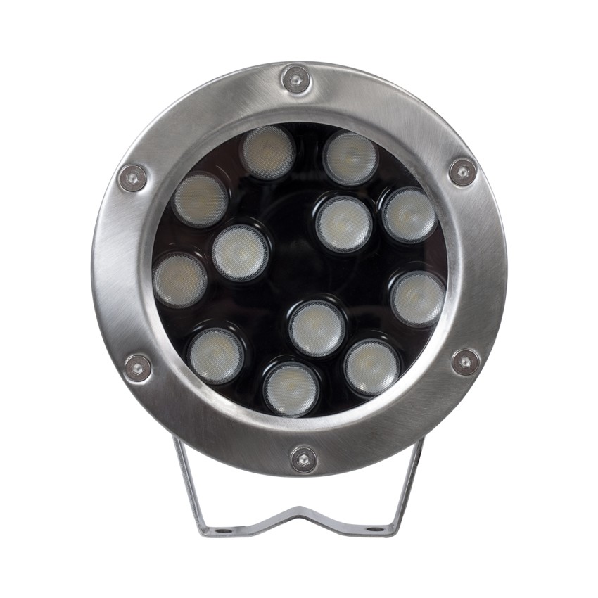 GLOBOSTAR® UNDERWATER-JERRY  Υποβρύχιο Επιφανειακό Σποτ για Σιντριβάνια/Πισίνες LED 12W 1020lm 30° DC 24V Αδιάβροχο IP68 RGBW DMX512 Dimmable - Ανοξείδωτο Ατσάλι 304 - Μ14.5 x Π7 x Υ19cm
