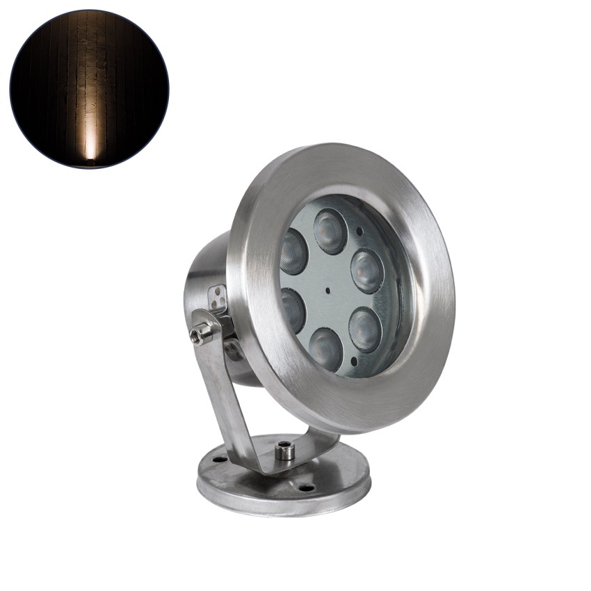 UNDERWATER-DEDY  Υποβρύχιο Επιφανειακό Φωτιστικό Σποτ Ειδικό για Σιντριβάνια - Πισίνες - Τζακούζι LED 6W 540lm 30° DC 24V Αδιάβροχο IP68 Μ12 x Π7.5 x Υ14.5cm Θερμό Λευκό 2700K - Ανοξείδωτο Ατσάλι SS304