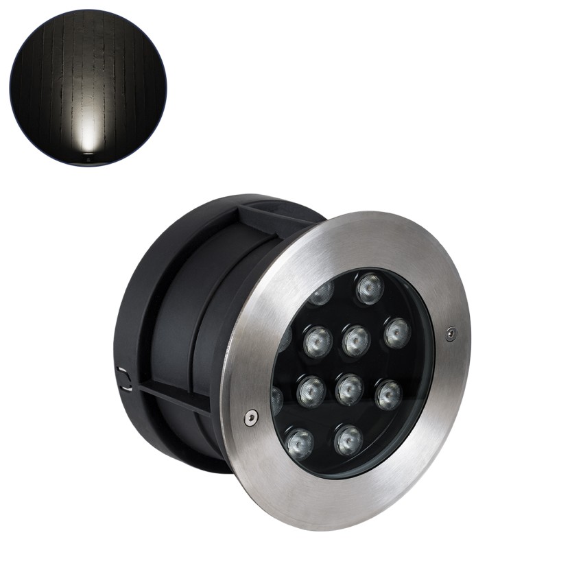 UNDERWATER-JULIA  Υποβρύχιο Χωνευτό Φωτιστικό Σποτ Ειδικό για Σιντριβάνια LED 12W 1140lm 15° DC 24V Αδιάβροχο IP68 Φ18 x Υ11.2cm Φυσικό Λευκό 4500K - Ανοξείδωτο Ατσάλι