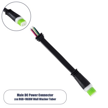 Ταχυσύνδεσμος Τροφοδοσίας για Wall Washer Tuber - 5 Καλώδια +/- σε Power Connector 5 PIN Male για Πολύχρωμα RGB+RGBW Tuber