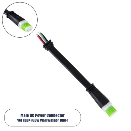 Ταχυσύνδεσμος Τροφοδοσίας για Wall Washer Tuber - 5 Καλώδια +/- σε Power Connector 5 PIN Male για Πολύχρωμα RGB+RGBW Tuber