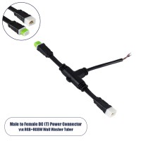 Ταχυσύνδεσμος Τροφοδοσίας T για Wall Washer Tuber - 2 Καλώδια +/- σε Power Connector 5 PIN Male & Power Connector 5 PIN Female για Πολύχρωμα RGB+RGBW Tuber