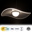 GLOBOSTAR® ACRYLICA  Μοντέρνο Κρεμαστό Φωτιστικό Οροφής LED 20W 2240lm 360° AC 220-240V IP20 Ρυθμιζόμενο Λευκό CCT με On/Off 2700K/4500K/6000K - Lumileds SMD Chip - Διάφανο & Μαύρο Ματ - Μ40 x Π40 x Υ6.5cm