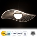 GLOBOSTAR® ACRYLICA  Μοντέρνο Κρεμαστό Φωτιστικό Οροφής LED 20W 2240lm 360° AC 220-240V IP20 Ρυθμιζόμενο Λευκό CCT με On/Off 2700K/4500K/6000K - Lumileds SMD Chip - Διάφανο & Μαύρο Ματ - Μ40 x Π40 x Υ6.5cm