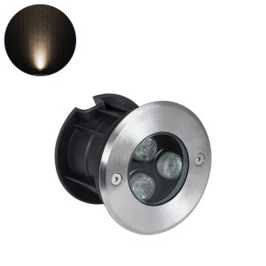 UNDERGROUND-FANI  Χωνευτό Φωτιστικό Σποτ Δαπέδου LED 12W 1080lm 60° DC 24V Αδιάβροχο IP68 Φ10 x Υ7.5cm Θερμό Λευκό 2700K - Ανοξείδωτο Ατσάλι
