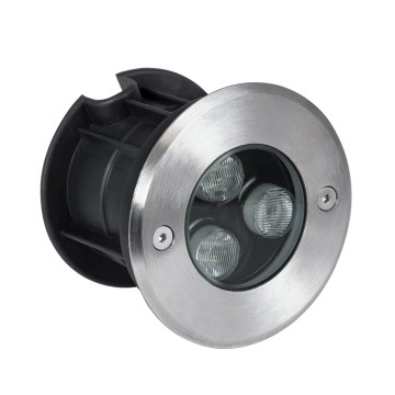 UNDERGROUND-FANI  Χωνευτό Φωτιστικό Σποτ Δαπέδου LED 12W 1080lm 60° DC 24V Αδιάβροχο IP68 Φ10 x Υ7.5cm Θερμό Λευκό 2700K - Ανοξείδωτο Ατσάλι