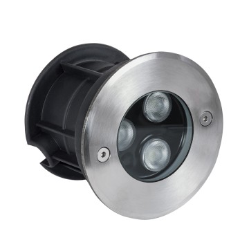 UNDERGROUND-FANI  Χωνευτό Φωτιστικό Σποτ Δαπέδου LED 12W 1020lm 60° DC 24V Αδιάβροχο IP68 Φ10 x Υ7.5cm RGBW DMX512 - Ανοξείδωτο Ατσάλι