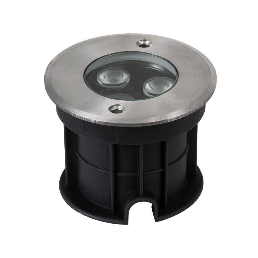 UNDERGROUND-FANI  Χωνευτό Φωτιστικό Σποτ Δαπέδου LED 12W 1020lm 60° DC 24V Αδιάβροχο IP68 Φ10 x Υ7.5cm RGBW DMX512 - Ανοξείδωτο Ατσάλι