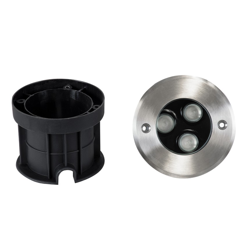 UNDERGROUND-FANI  Χωνευτό Φωτιστικό Σποτ Δαπέδου LED 12W 1020lm 60° DC 24V Αδιάβροχο IP68 Φ10 x Υ7.5cm RGBW DMX512 - Ανοξείδωτο Ατσάλι