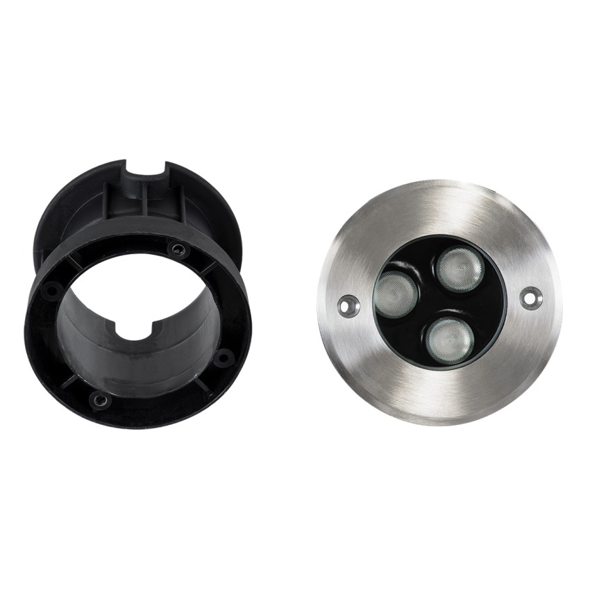 UNDERGROUND-FANI  Χωνευτό Φωτιστικό Σποτ Δαπέδου LED 12W 1020lm 60° DC 24V Αδιάβροχο IP68 Φ10 x Υ7.5cm RGBW DMX512 - Ανοξείδωτο Ατσάλι