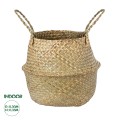 Τεχνητός Κήπος IBIZA  Διακοσμητικό Ψάθινο Καλάθι - Κασπώ Γλάστρα -   Μπεζ Π30cm x Υ35cm