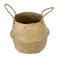 Τεχνητός Κήπος IBIZA  Διακοσμητικό Ψάθινο Καλάθι - Κασπώ Γλάστρα -   Μπεζ Π30cm x Υ35cm