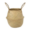 Τεχνητός Κήπος IBIZA  Διακοσμητικό Ψάθινο Καλάθι - Κασπώ Γλάστρα -   Μπεζ Π33cm x Υ40cm
