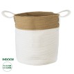 Τεχνητός Κήπος SAMOTHRAKI  Διακοσμητικό Πλεκτό Καλάθι - Κασπώ Γλάστρα -   Μπεζ με Λευκό Π35cm x Υ40cm
