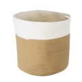 Τεχνητός Κήπος PALAWAN  Διακοσμητικό Πλεκτό Καλάθι - Κασπώ Γλάστρα -   Μπεζ με Λευκό Π35cm x Υ38cm