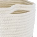 Τεχνητός Κήπος PALAWAN  Διακοσμητικό Πλεκτό Καλάθι - Κασπώ Γλάστρα -   Μπεζ με Λευκό Π35cm x Υ38cm