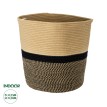 Τεχνητός Κήπος HYDRA  Διακοσμητικό Πλεκτό Καλάθι - Κασπώ Γλάστρα -   Μπεζ με Μαύρο Π35cm x Υ38cm