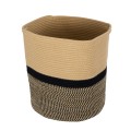 Τεχνητός Κήπος HYDRA  Διακοσμητικό Πλεκτό Καλάθι - Κασπώ Γλάστρα -   Μπεζ με Μαύρο Π35cm x Υ38cm