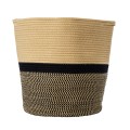 Τεχνητός Κήπος HYDRA  Διακοσμητικό Πλεκτό Καλάθι - Κασπώ Γλάστρα -   Μπεζ με Μαύρο Π35cm x Υ38cm