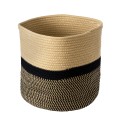 Τεχνητός Κήπος HYDRA  Διακοσμητικό Πλεκτό Καλάθι - Κασπώ Γλάστρα -   Μπεζ με Μαύρο Π30cm x Υ30cm