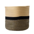 Τεχνητός Κήπος HYDRA  Διακοσμητικό Πλεκτό Καλάθι - Κασπώ Γλάστρα -   Μπεζ με Μαύρο Π30cm x Υ30cm