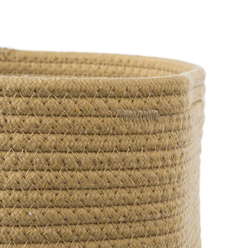 Τεχνητός Κήπος HYDRA  Διακοσμητικό Πλεκτό Καλάθι - Κασπώ Γλάστρα -   Μπεζ με Μαύρο Π30cm x Υ30cm