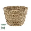 Τεχνητός Κήπος SIFNOS  Διακοσμητικό Πλεκτό Καλάθι - Κασπώ Γλάστρα -  Μπεζ Φ22cm x Υ15cm