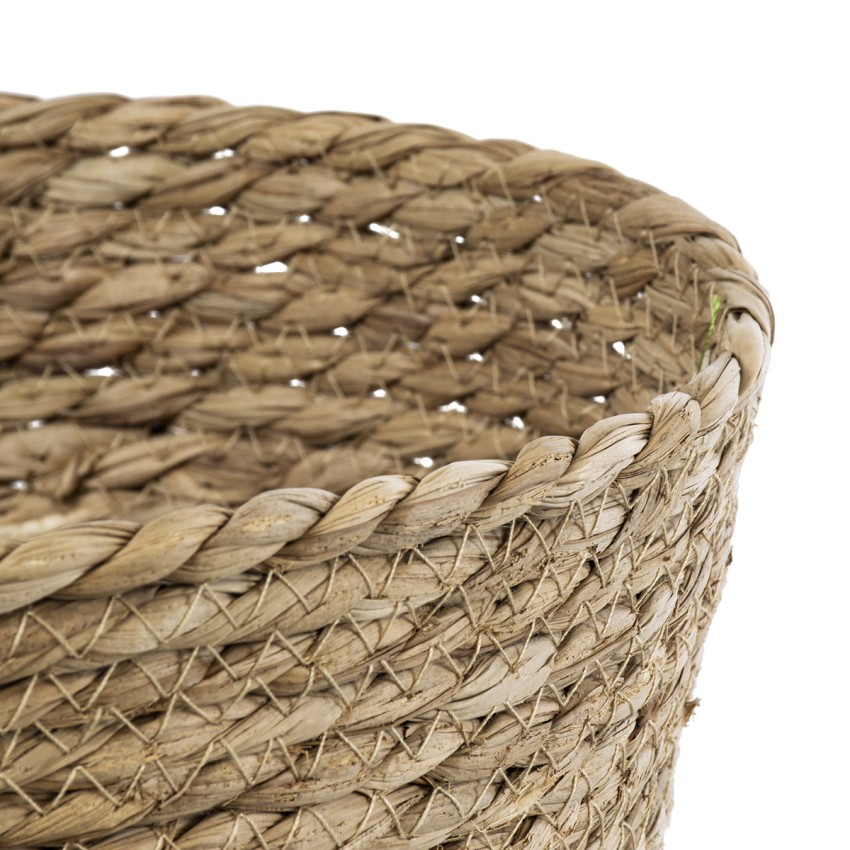 Τεχνητός Κήπος SIFNOS  Διακοσμητικό Πλεκτό Καλάθι - Κασπώ Γλάστρα -  Μπεζ Φ22cm x Υ15cm