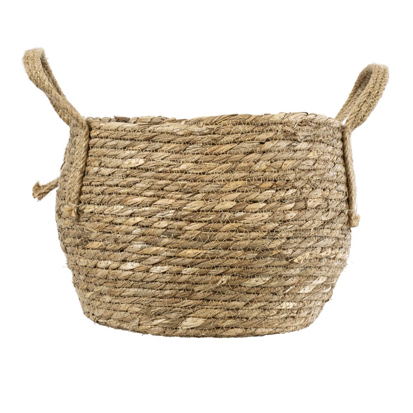 Τεχνητός Κήπος PAROS  Διακοσμητικό Πλεκτό Καλάθι - Κασπώ Γλάστρα -  Μπεζ Φ24cm x Υ19cm