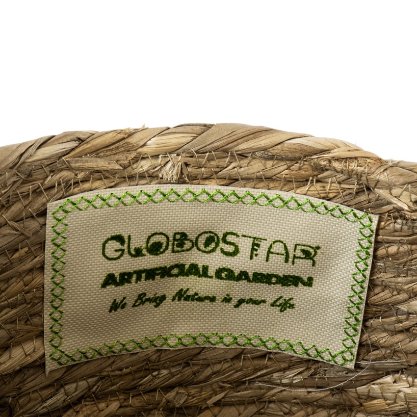 Τεχνητός Κήπος PAROS  Διακοσμητικό Πλεκτό Καλάθι - Κασπώ Γλάστρα -  Μπεζ Φ24cm x Υ19cm