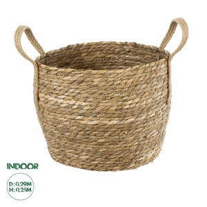 Τεχνητός Κήπος PAROS  Διακοσμητικό Πλεκτό Καλάθι - Κασπώ Γλάστρα -  Μπεζ Φ29cm x Υ25cm