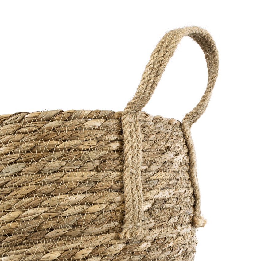 Τεχνητός Κήπος PAROS  Διακοσμητικό Πλεκτό Καλάθι - Κασπώ Γλάστρα -  Μπεζ Φ29cm x Υ25cm