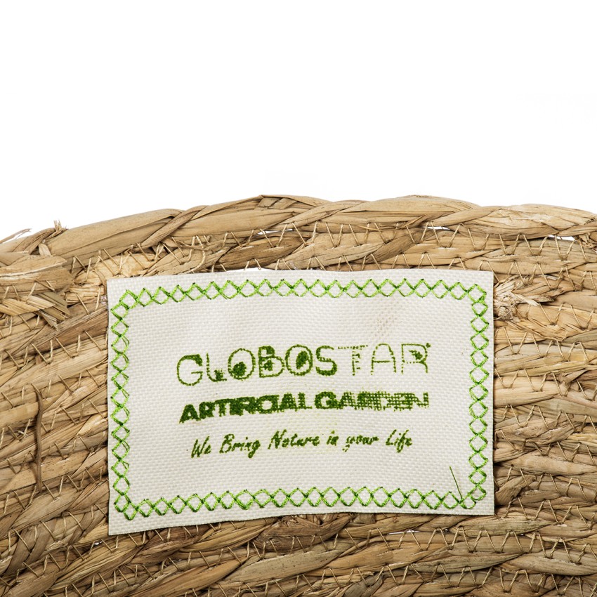 Τεχνητός Κήπος SANTORINI  Διακοσμητικό Πλεκτό Καλάθι - Κασπώ Γλάστρα -  Μπεζ με Μακραμέ Φ31cm x Υ29cm