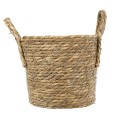 Τεχνητός Κήπος TINOS  Διακοσμητικό Πλεκτό Καλάθι - Κασπώ Γλάστρα -  Μπεζ Φ25cm x Υ20cm