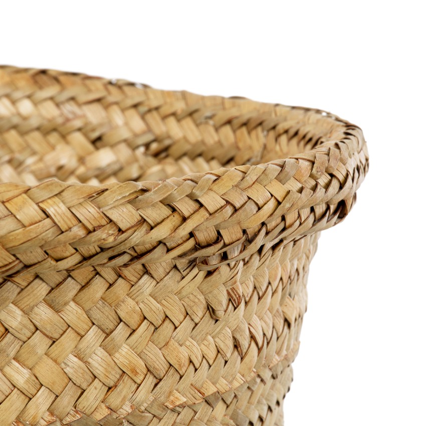 Τεχνητός Κήπος CECILIA  Διακοσμητικό Ψάθινο Καλάθι - Κασπώ Γλάστρα -  Μπεζ Φ30cm x Υ30cm