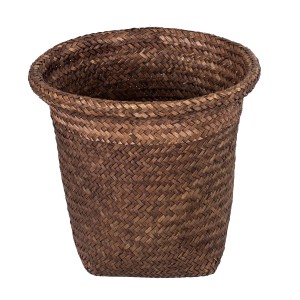 Τεχνητός Κήπος SKIATHOS  Διακοσμητικό Ψάθινο Καλάθι - Κασπώ Γλάστρα -  Καφέ Φ24cm x Υ24cm