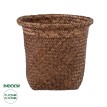Τεχνητός Κήπος SKIATHOS  Διακοσμητικό Ψάθινο Καλάθι - Κασπώ Γλάστρα -  Καφέ Φ26cm x Υ26cm