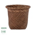 Τεχνητός Κήπος SKIATHOS  Διακοσμητικό Ψάθινο Καλάθι - Κασπώ Γλάστρα -  Καφέ Φ26cm x Υ26cm