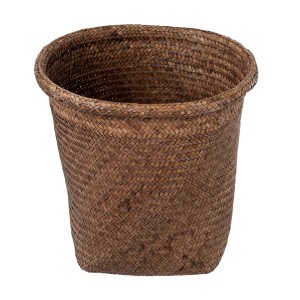 Τεχνητός Κήπος SKIATHOS  Διακοσμητικό Ψάθινο Καλάθι - Κασπώ Γλάστρα -  Καφέ Φ30cm x Υ30cm