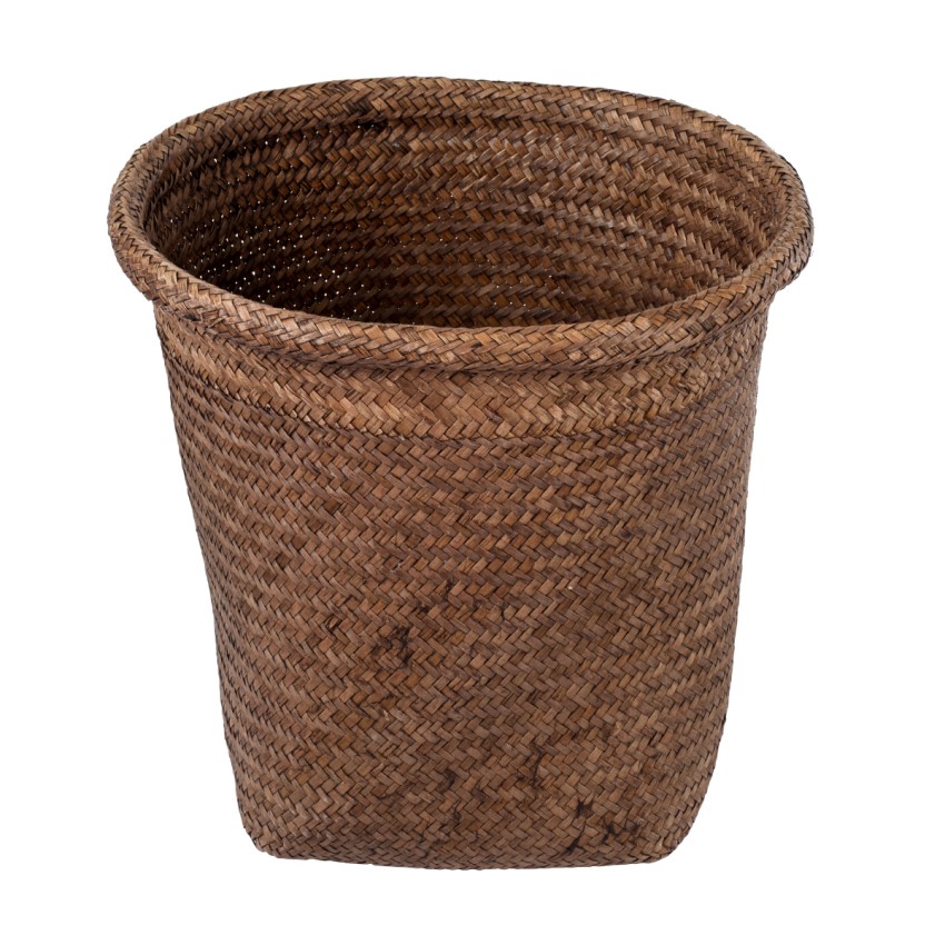 Τεχνητός Κήπος SKIATHOS  Διακοσμητικό Ψάθινο Καλάθι - Κασπώ Γλάστρα -  Καφέ Φ30cm x Υ30cm
